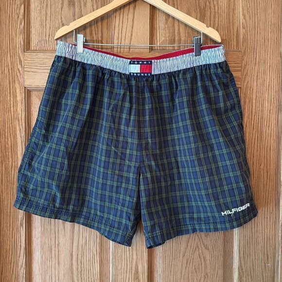 TOMMY HILFIGER Vintage Tommy Trunks Plaid Swim Trunks - Picture 9 of 11
